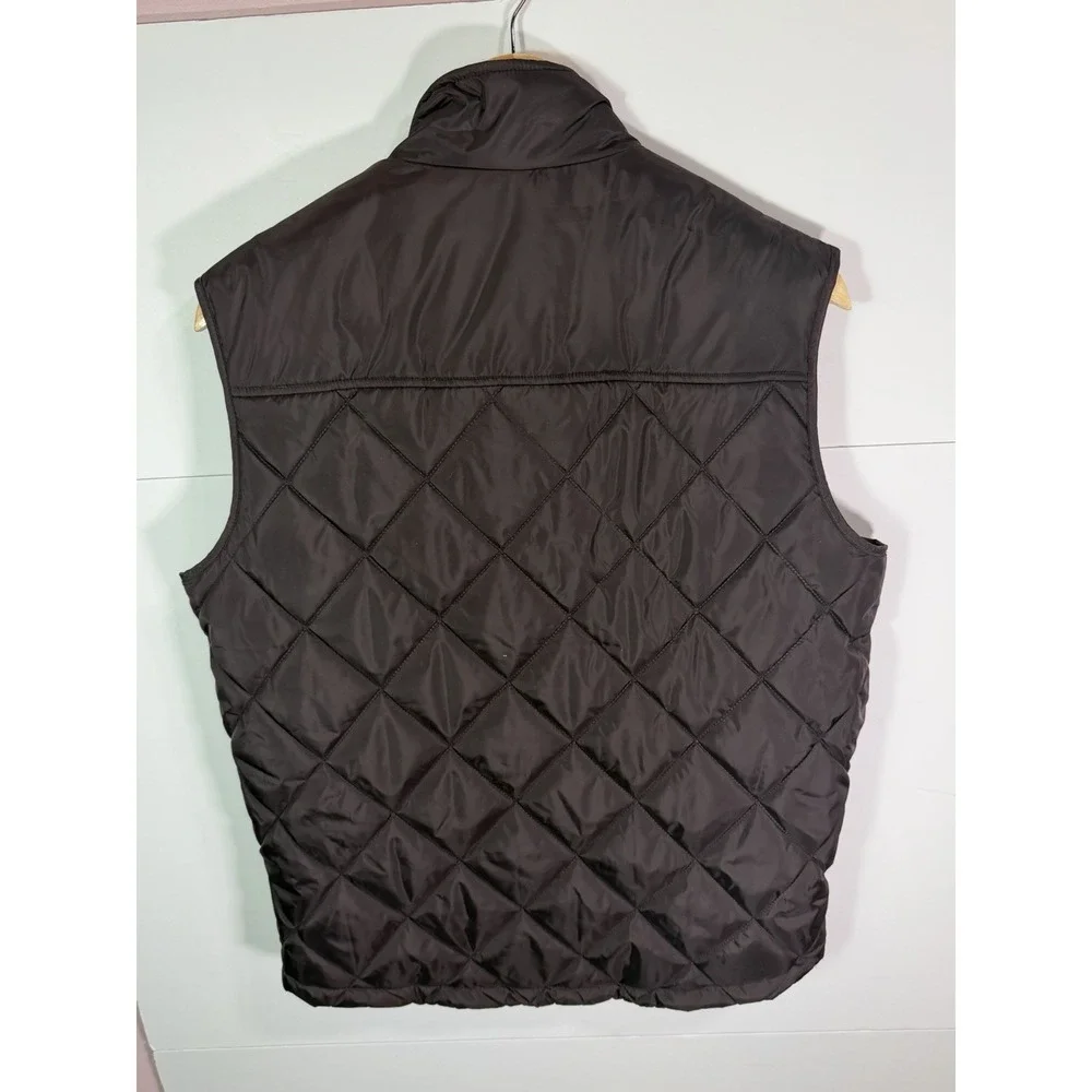 Banana Republic Mens Medium Quilted Snap Front Vest Brown NWT Lightweight